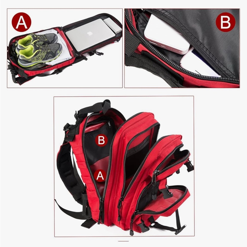 Red Tactical Backpack - Picture 5 of 5